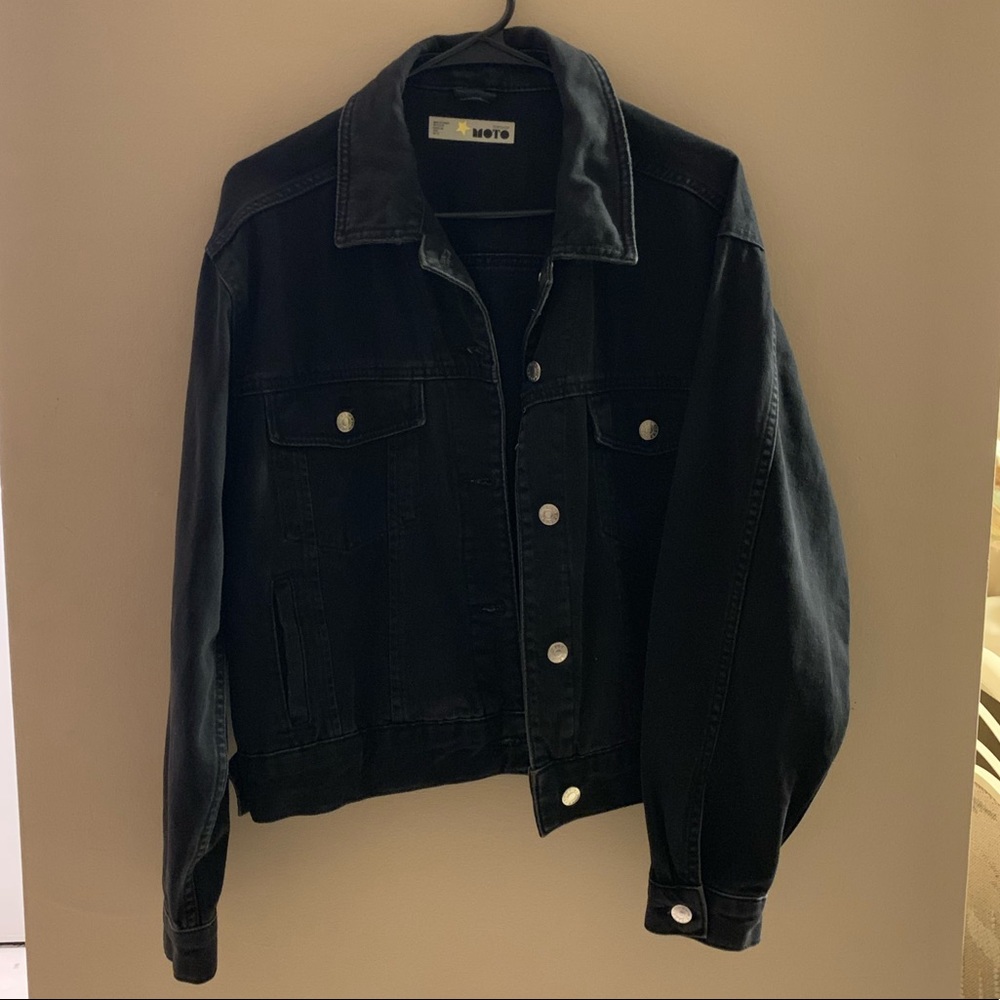 Topshop Black Denim oversized jacket